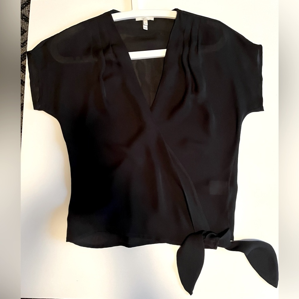 JOIE 100% silk classic wrap-over top
